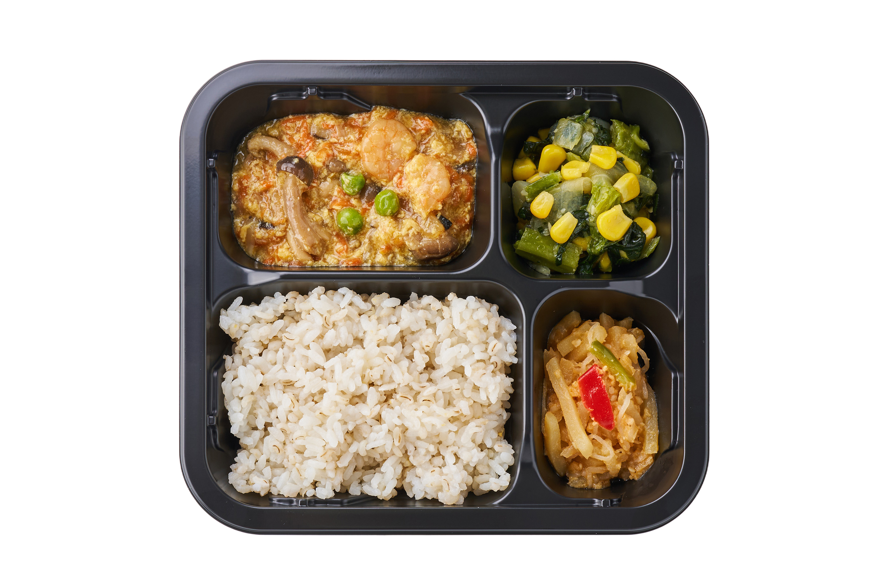 海老としめじの玉子とじ