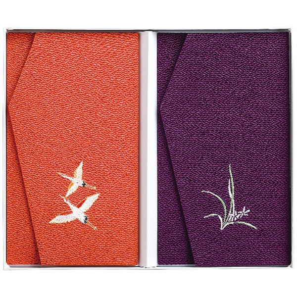 値下げ　振出し　古丹波　おたふく　箱付き 丹後ちりめん 慶弔金封ふくさ2枚セット | タイヘイのギフト まごころ