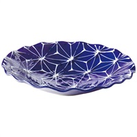 琉璃 波渕多用皿 麻の葉