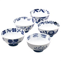 藍絵変り 軽々茶漬揃